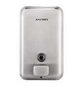 anydry Large 37oz (1100ml) Stainless Steel Manual Soap Dispenser, Wall-Mounted with Brushed Finis...