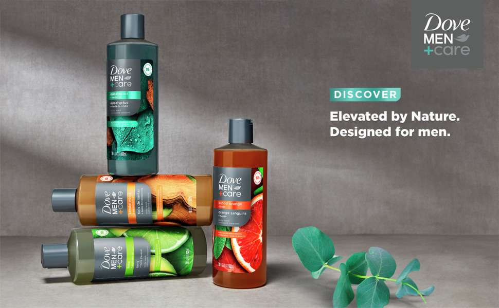 3 bottles stacked on top of each other with a 4th bottle and a piece of eucalyptus 