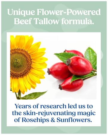 grassfed beef tallow organic rosehip sunflower oil vitamin E moisturizer beeswax skin balm unscented