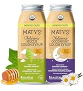 Matys Organic Kids Cough Syrup Mucus & Nighttime Value Pack for Children 1 Year + Up, Soothing Al...