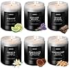 AOOVOO Scented Candles Set - 6 Pack Men Candles for Home Scented, 42 oz Soy Wax, 300 Hour Long Lasting Candle, Soy Candle Gifts Set for Men, Birthday, Valentine, Christmas, Anniversary Present