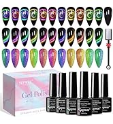 SUPWEE Cat Eye Gel Nail Polish with Magnet 9D Galaxy Cateye Manicure Soak Off UV DIY Salon Home G...