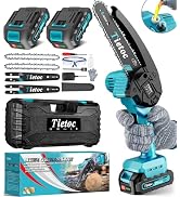 Tietoc Mini Chainsaw 6 Inch Cordless, Portable Electric Chain Saw Small Handheld Battery Powered ...