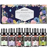 AESHORY Flower Essential Oils Set 6 x 10 ml, 100% Natural Floral Essential Oils, Aromatherapy.
