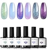 modelones Chameleon Gel Nail Polish Set- 6 Colors Aurora Shimmer Glitter Gel Polish Kit Blue Gree...