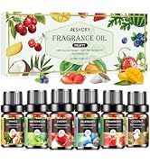 AESHORY Fruity Essential Oils Set for Diffuser 6 x 10 ml, Aromatherapy Fragrance Oil Gift Set, 100%...