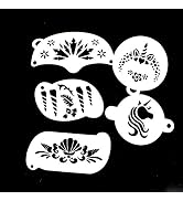 Bowitzki 5pcs Reusable Face Paint Stencils for Body Art Painting Halloween Party Makeup Temporary...