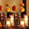PHOSPHOR 6 PCS Ribbed Glass Candle Holder, Cylinder Candle Holders for Pillar Candles, Clear Glass Hurricane Candle Holders 6'', 8'', 10'' Glass Cylinder Centerpieces Vases