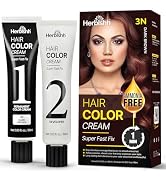 Herbishh Rapid Infusion Hair Color Cream – 3N Dark Brown Hair Dye Permanent One Minute with Comb ...
