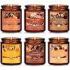 Fall Candles Set, 6 Pack Candles for Home Scented Natural Soy Wax, Autumn Gifts Set for Women Men, Fall Fragrance of Pumpkin/Cinnamon/Vanilla Cupcake/Apple/Harvest/Latte