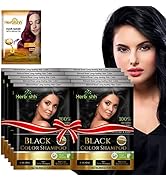 Herbishh Hair Color Shampoo Pouch/Sachte Combo Pack of Two for Gray Hair (Black) With Moroccan Ar...