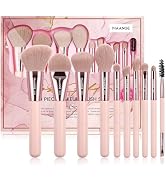 10 Piece Makeup Brush Set, Travel Size Makeup Brushes For Liquid, Cream, & Powder Foundation, Eye...