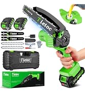 Tietoc Mini Chainsaw 6 Inch with 2 Batteries, Electric Saw Gifts for Men Dad Husband Gardener, Co...