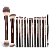 MAANGE 15 PCS Makeup Brushes Double-ended Makeup Brush Set Double Sided Angled/Round Top Brush Fo...
