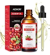 AESHORY Rosehip Oil 100 ml 100% Pure Natural, Cold Pressed, Unrefined, Vegan - Natural Moist...