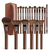 MAANGE 20 PCS Makeup Brushes with Case Professional Makeup Brush Set Premium Synthetic Face Kabuk...