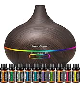 InnoGear Aromatherapy Diffuser & 10 Essential Oils Set, 400ml Diffuser Ultrasonic Diffuser Cool M...