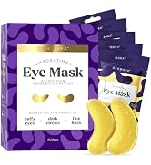 DERMORA Golden Glow Under Eye Patches (15 Pairs Eye Gels) - Rejuvenating Treatment for Dark Circl...
