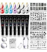 Nail Stamping Polish Gel Nail Stamper kit with 5pcs Nail Stamping Plates 7 Colors Nail Stamping K...