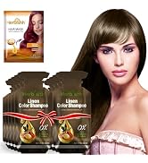 Herbishh Hair Color Shampoo 10 Sachet +1 Argan Hair Mask Pouch | 3 in 1 Hair Dye | PPD Free | Eas...