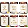 6 Pack Candles for Home Scented, 42oz Amber Jar Candles Gifts for Women, 330 Hour Clean Burning Time, Natural Soy Wax and Wicks, Aromatherapy Candles Gift Set for Women, Ideal Holiday Gift