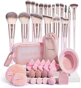 MAANGE 37 Pcs Makeup Brush Set Premium Synthetic Make Up Brushes Foundation Eye Shadow Powder Con...