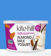 Kite Hill Vanilla Unsweetened Almond Milk Yogurt, 16 Ounces, Dairy Free, Live and Active Cultures...