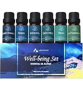 ASAKUKI Essential Oil Blends, Essential Oils for Diffusers for Home, Well-Being Kit- Calm Mind, S...