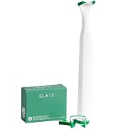 Slate Electric Flosser with 25 Green Reusable Floss Heads | Reusuable Flossing Tool - Power Floss...