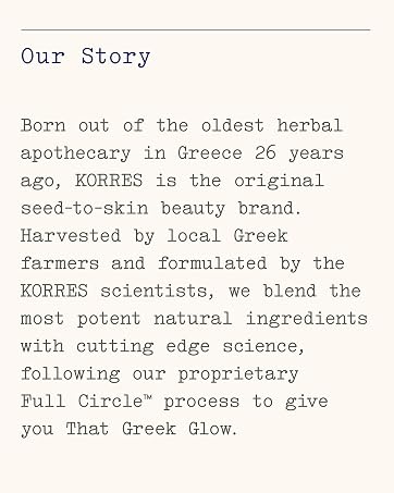 Our Story - Harvested by local Greek farmers and formulated by the KORRES scientists.