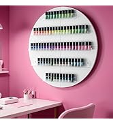 Wall Mount Nail Polish Organizer, Wood Nail Polish Rack w/Acrylic Barrier, 5-Tier Round Storage &...