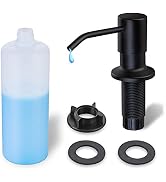 Built in Soap Dispenser for Kitchen Sink WEWE, Stainless Steel Matte Black in Counter soap Dispen...