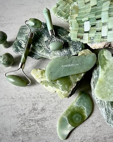 GingerChi ginger chi Chi jade roller gua sha authentic stones guasha beauty tools eye mask
