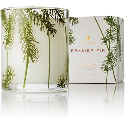 Thymes Frasier Fir Pine Needle Candle – Holiday Candles for Home Scented with Notes of Crisp Siberian Fir, Cedarwood & Sandalwood – Christmas Decor – Christmas Gifts for Women & Men (6.5 oz)