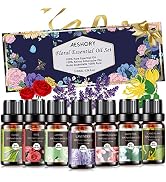 AESHORY Essential Oils Set Flowers 7 x 10 ml, 100% Natural Pure Aromatherapy Fragrance Oil Gift Set for D...