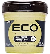 Eco Style Black Castor and Flaxseed Oil Styling Gel - Helps Nourish and Repair Damaged Hair - Pro...