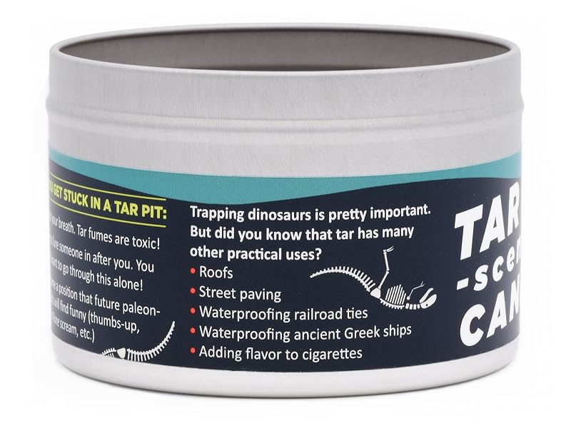The Tar Pit Scented Candle has a funny label, making it a great gag gift.