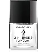 Glamonade Base Top Coat: 2 in 1 Clear Quick Dry Nail Polish - High Shine Glossy, Long Lasting Col...
