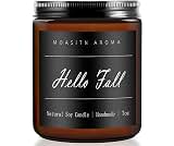 MOASITN Hello Fall Scented Candles for Home| Natural Soy Fall Candle| Handmade Long Lasting Aromatherapy Candle| Jar Candel Gift for Women,Men| as Halloween,Birthday,Relaxing Gifts| 7oz