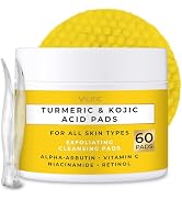 VALITIC Turmeric Kojic Acid Cleansing Pads - Exfoliating Dark Spot Remover for Face with Vitamin ...