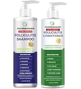 PHARMBANNER Anti-Fungal Shampoo and Conditioner Set – Tea Tree & Argan Oil for Folliculitis, Sebo...