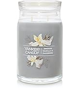 Yankee Candle Smoked Vanilla & Cashmere Scented, Signature 20oz Large Jar 2-Wick Candle, Over 60 ...