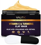 VALITIC Vitamin C & Turmeric Clay Mask - Dark Spot Corrector with Kojic Acid, Hyaluronic Acid & R...