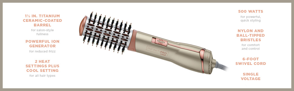 one step hair dryer and styler conair hot air brush infinitipro conair dryer brush conair bc600