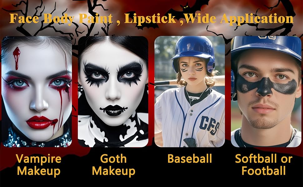 dia de los muertos day of the dead face paint make-up kit set for adults women maroon face paint