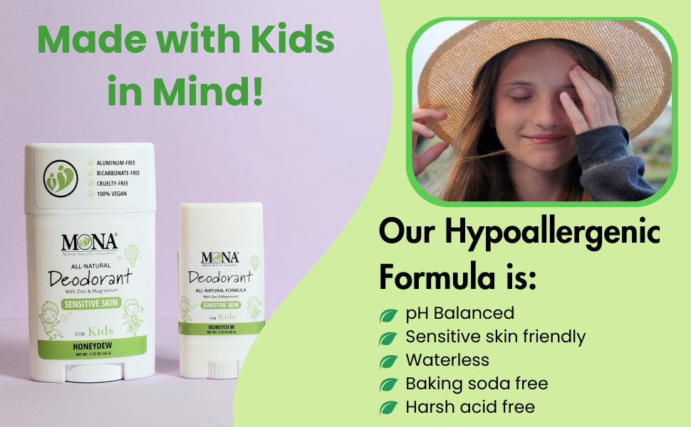 Our Hypoallergenic formula is pH balanced, sensitive skin friendly, and baking soda free.