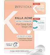 ZitSticka Extra Strength Killa Acne Patches for Face - World's Most Potent Pimple Patch with Fast...