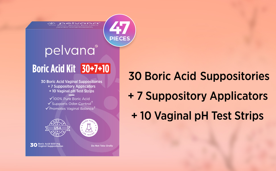 Boric acid vaginal suppositories help with bacterial vaginosis treatment for women and vaginal odor