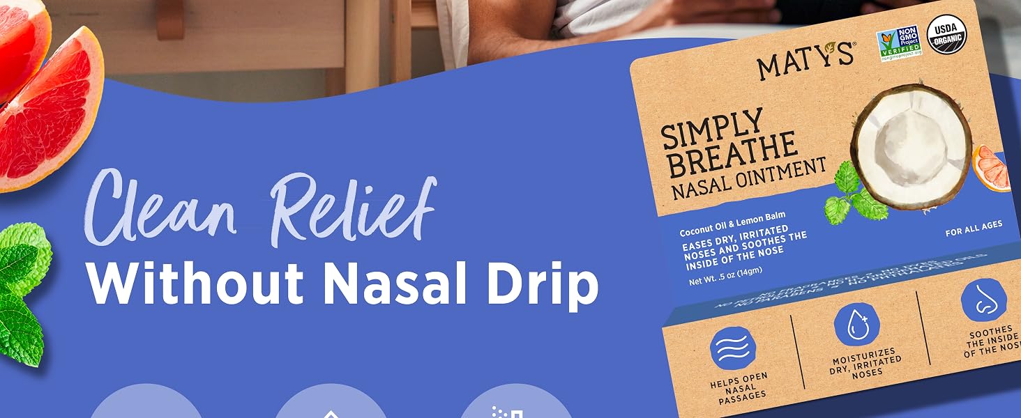 Man getting ready for Bed using Matys Simply Breathe Nasal Ointment for dry nose relief and comfort