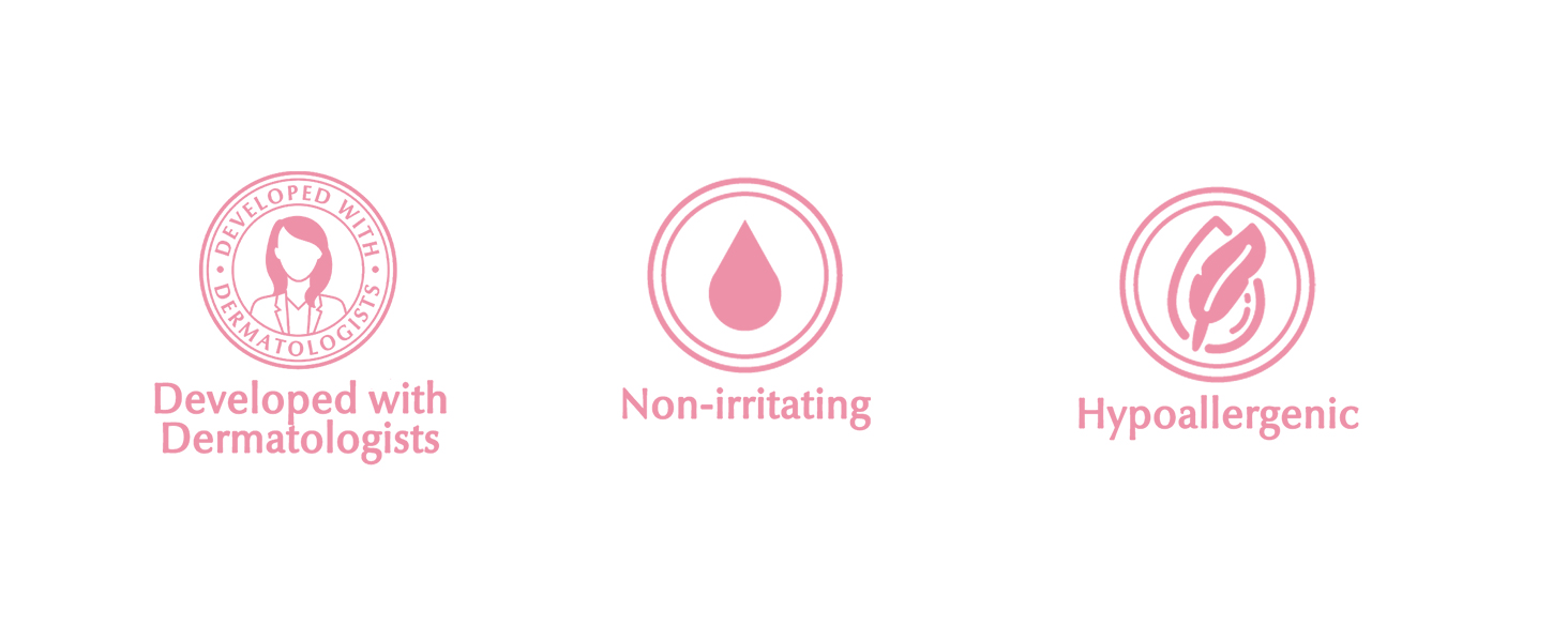 This formula is developed with dermatologists, non-irritating, hypoallergenic